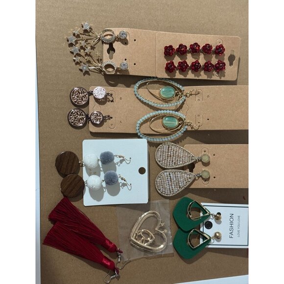 Beonon Trendy Statement Earrings Set – Mixed Designs for Women (9 Pairs) - Picture 2 of 6